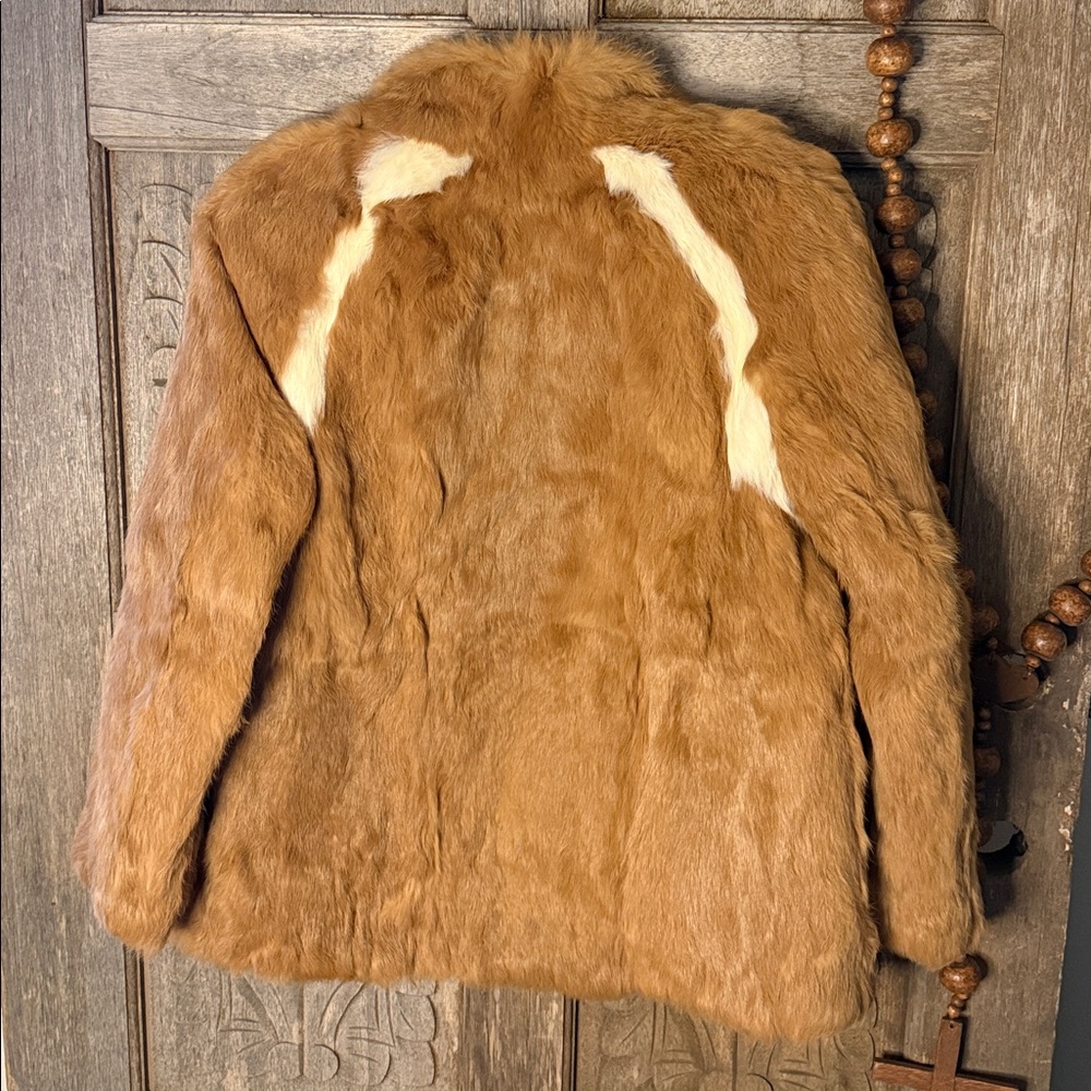 Vintage JACQUES SAINT LAURENT Ginger Rabbit Fur Coat Size M - Picture 7 of 10